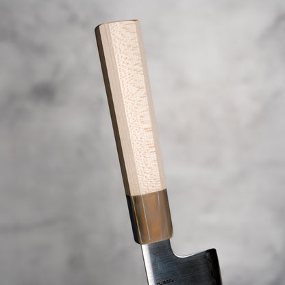 Noseto Aogami no.2 210mm Kiritsuke Sanmai with Horn and Maple Handle