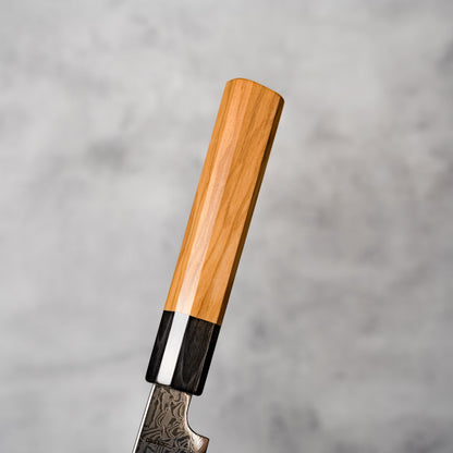 Noseto Nato Sujihiki 240mm AUS10 67 Layers Damascus with Olive wood Buffalo Horn