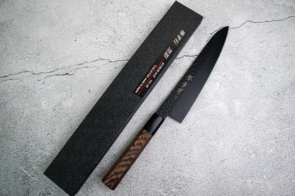 Sakai Takayuki Gyuto 210 mm Kurokage VG10 martelé revêtement en téflon poignée wengé