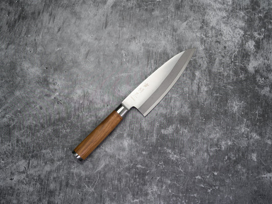 Noseto Deba 180 mm en acier forgé avec bois d'olivier naturel