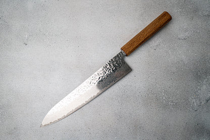 Seisuke Tsukikage AUS10 Migaki Finished Hammered Damascus Gyuto Japanese Knife 210mm Oak Handle
