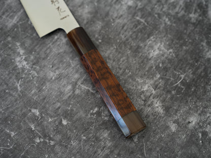 Noseto Hudo 240 mm Gyuto finition miroir VG10 simple acier avec bois de serpent et pierre blanche