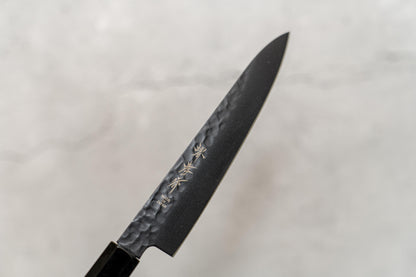 Couteau de cuisine Sakai Takayuki Petty 150 mm Kurokage VG10 martelé avec revêtement en téflon et manche en wengé