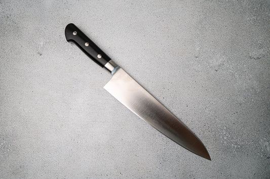Couteau japonais Iseya Molybdenum Gyuto 210 mm, manche en bois de pakka noir