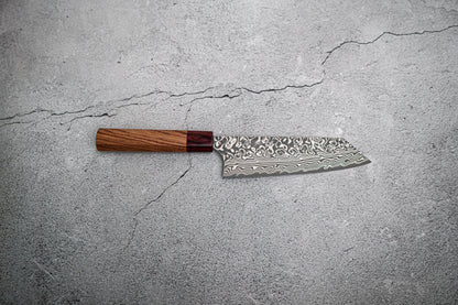 Couteau japonais Yoshimi Kato R2/SG2 Damas Bunka 165 mm, manche Honduras rouge