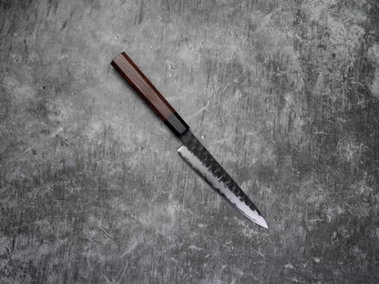Noseto Neno 150 mm Petty 3 couches en acier au carbone avec bois rouge et corne de buffle