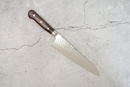 Couteau de poche Noseto Yohan en acier damas martelé 210 mm, manche occidental en palissandre