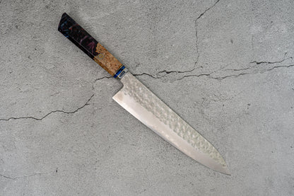 Noseto Purple Hammered VG-10 67 layers 210mm Damascus Resin Handle Wood