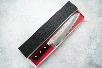 GYUTO ACIER ARGENTÉ #3 NASHIJI MANCHE WESTERN 210MM