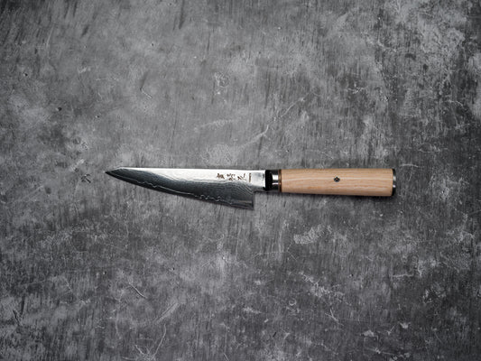Couteau Noseto Honesuki 150 mm avec manche en bois de pakka et traversin pleine soie