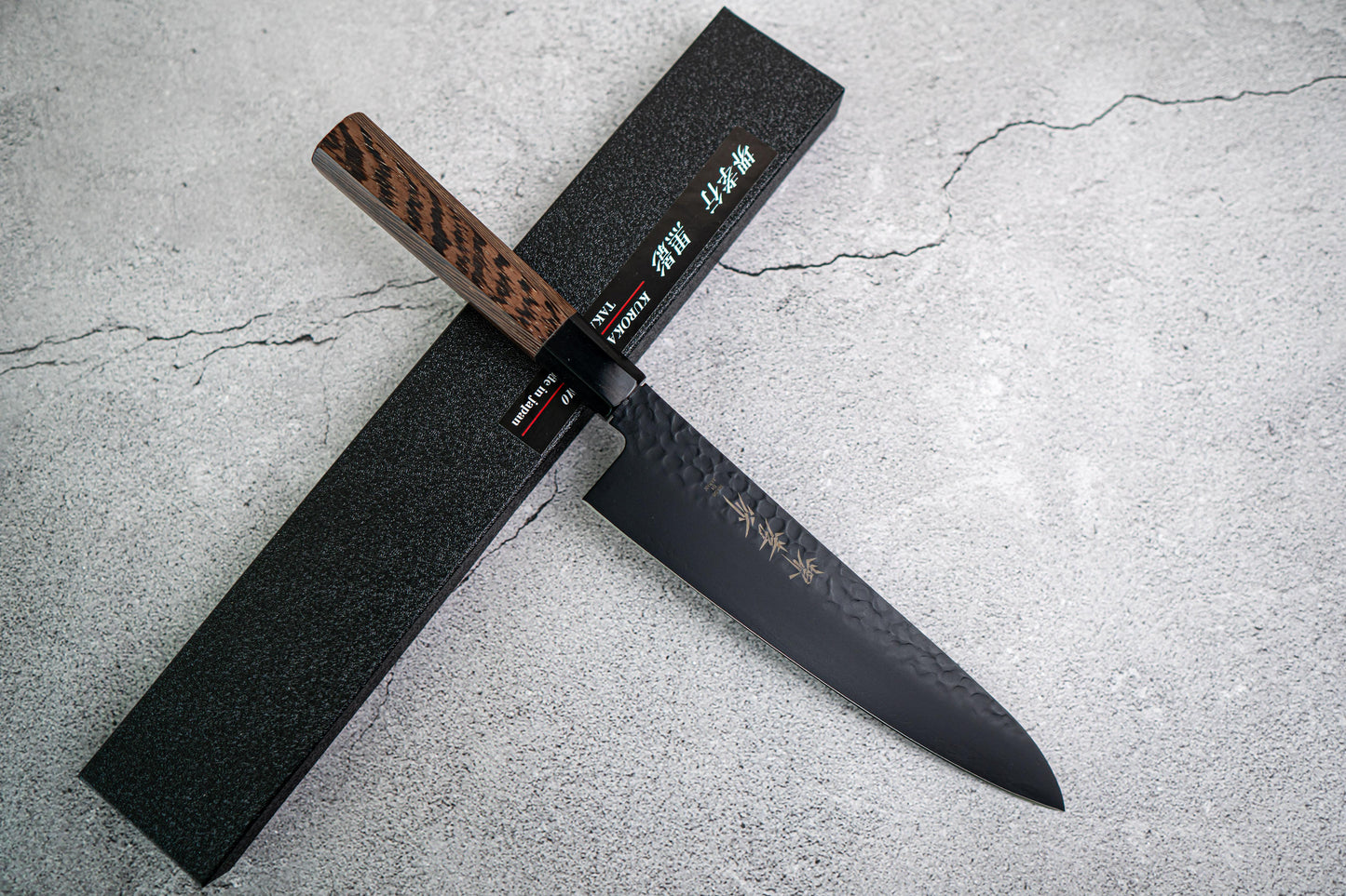 Sakai Takayuki Gyuto 210 mm Kurokage VG10 martelé revêtement en téflon poignée wengé