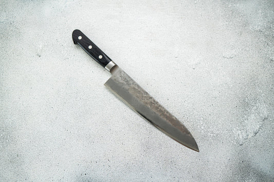GYUTO ACIER ARGENTÉ #3 NASHIJI MANCHE WESTERN 210MM