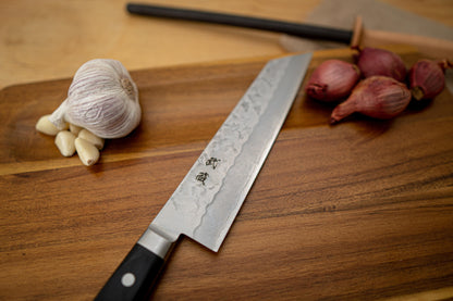 KIRITSUKE BUNKA SILVER STEEL #3 NASHIJI WESTERN HANDLE 210MM