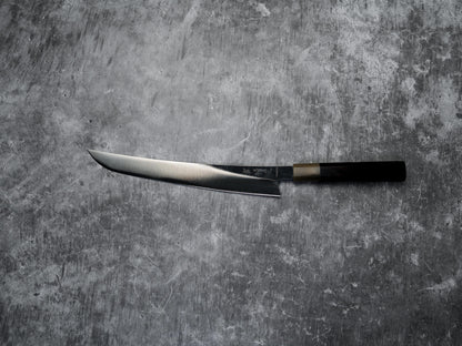 Noseto Fuka 240 mm Sujihiki Sakimaru Manche en ébène et buffle