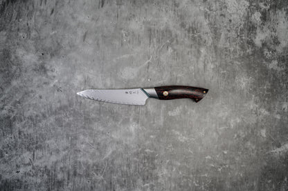 Noseto Roku Petty 135mm Knife 73-Layer Powder Steel Core with Black and Red G10 Handle