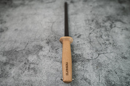 Rodoir à roder Noseto en céramique noire, acier, 270 mm, embout ABS résistant aux chocs