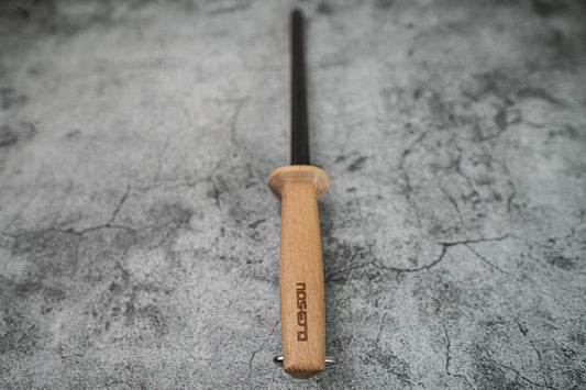 Rodoir à roder Noseto en céramique noire, acier, 270 mm, embout ABS résistant aux chocs