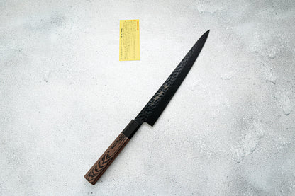 Sakai Takayuki Sujihiki Kurokage VG10, manche en wengé avec revêtement en téflon martelé, 240 mm