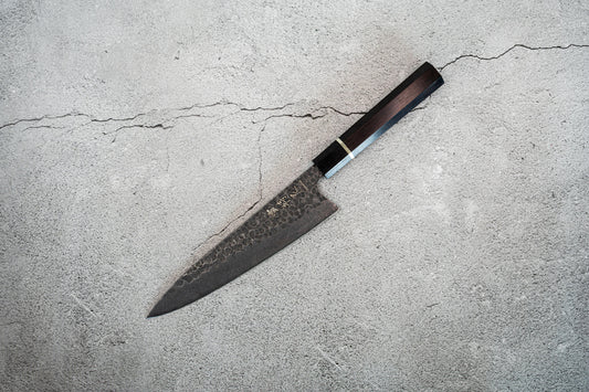 Noseto 210 mm en acier inoxydable à haute teneur en carbone, manche octogonal en ébène Gyuto