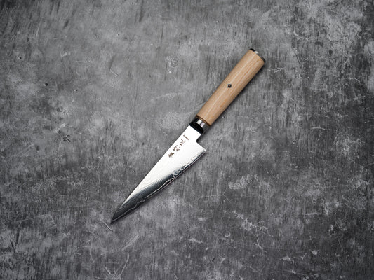 Couteau Noseto Honesuki 150 mm avec manche en bois de pakka et traversin pleine soie