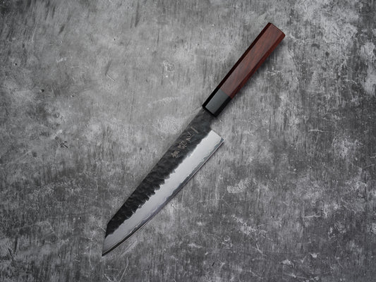 Noseto Neno 210 mm Kiritsuke 3 couches d'acier au carbone avec bois rouge et corne de buffle