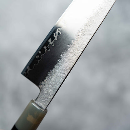 Noseto Ginro Gyuto 210mm Silvery Forging USA S35Vn Powder Steel with Buffalo Horn & Ebony handle
