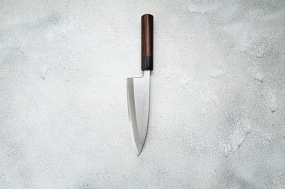 Couteau japonais Jikko White Steel n° 2 Deba, manche Shitan, 165 mm