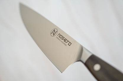 Couteau de chef allemand NOSETO 210 mm en acier inoxydable de haute qualité avec manche en bois de santal rouge