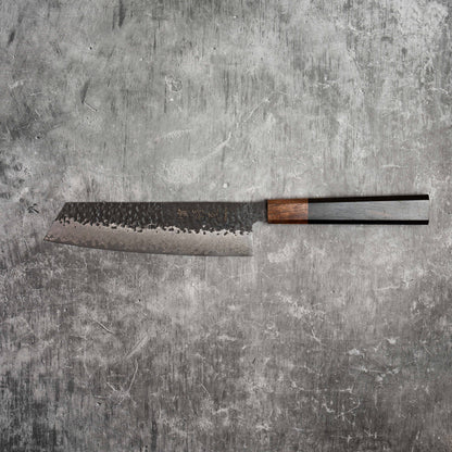 Noseto Kuki Bunka 190 mm 67 couches Damas Finition Tsuchime Bois Pakka Noir