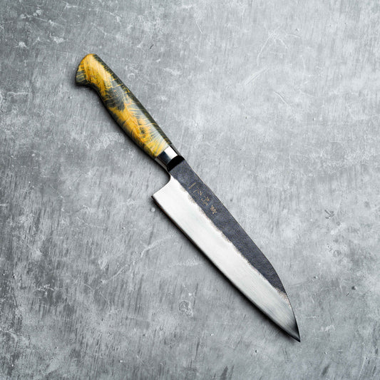 Gyuto Noseto MD305 en acier poudré 210 mm forgé noir avec manche en bois stabilisé