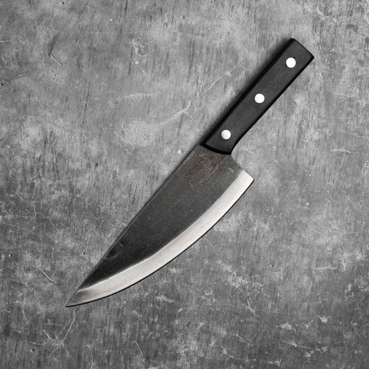 Couteau de chef serbe Noseto 210 mm en acier au carbone avec couvercle