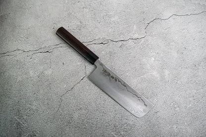 Couteau japonais Nakiri Kanetsune Blue Steel n° 2 Damas 165 mm, manche Shitan