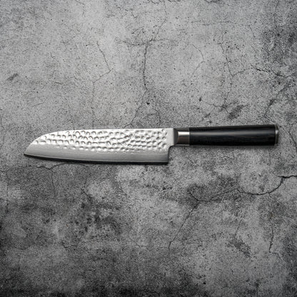 Couteau Santoku Noseto Kihon 175 mm vg10 67 couches Damas avec bois Pakka