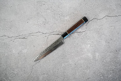 Noseto Suki Petty 67 Layers Damascus Hammered with Desert Iron Wood Handle