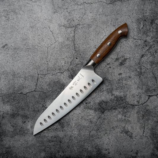 Couteau allemand Noseto Aka Gyuto 210 mm avec manche en bois rouge