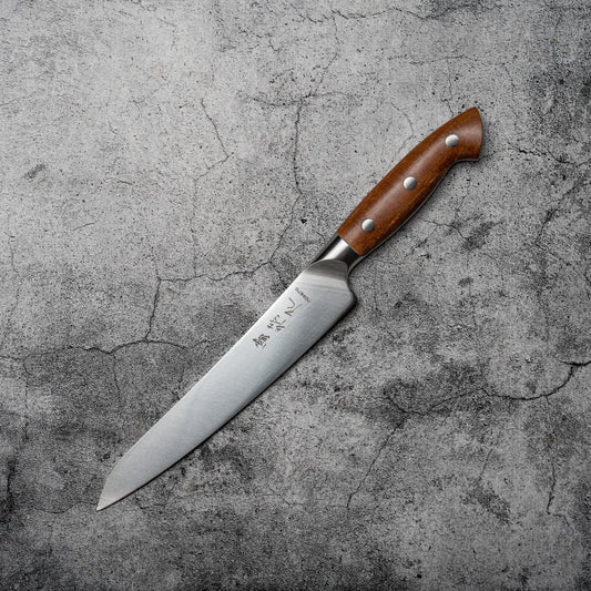 Couteau allemand Noseto Aka Slicing 210 mm avec manche en bois rouge