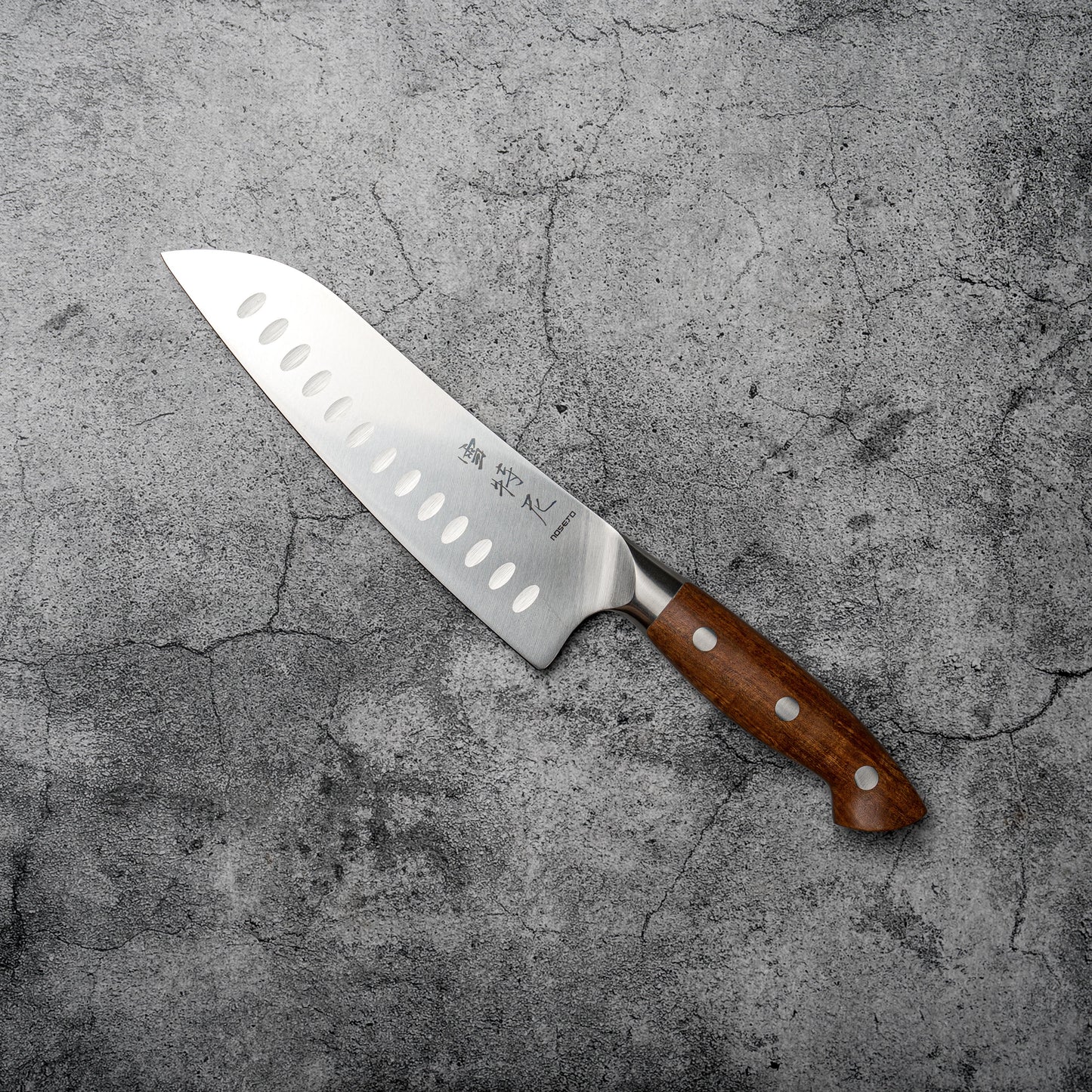 Noseto Aka Santoku 180mm German Knife With Red Wood Handle