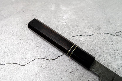 Couteau à lame fixe Noseto 110 couches en acier Damas Super Steel Gyuto, manche octogonal en bois d'ébène et pierre noire