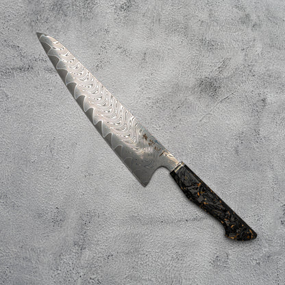 Noseto Mare Gyuto 210mm 67 Layers Au-10 Damascus Carbon Fiber Resin Handle