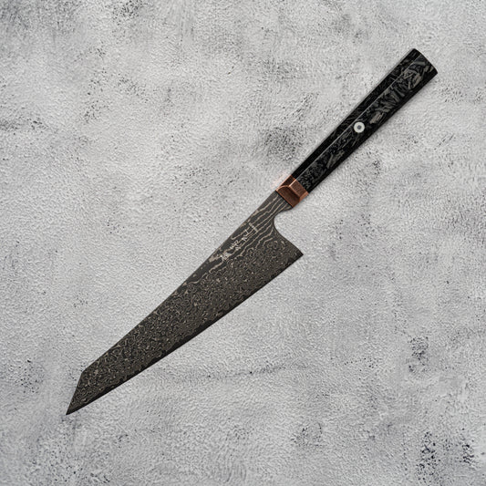 Noseto Masu 210mm Kiritsuke 67 Layers Aus-10 Damascus with Copper Bolster + Carbon Fiber