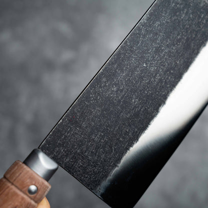 Couperet chinois Noseto 180 mm en acier inoxydable, revêtement noir en bois de padouk