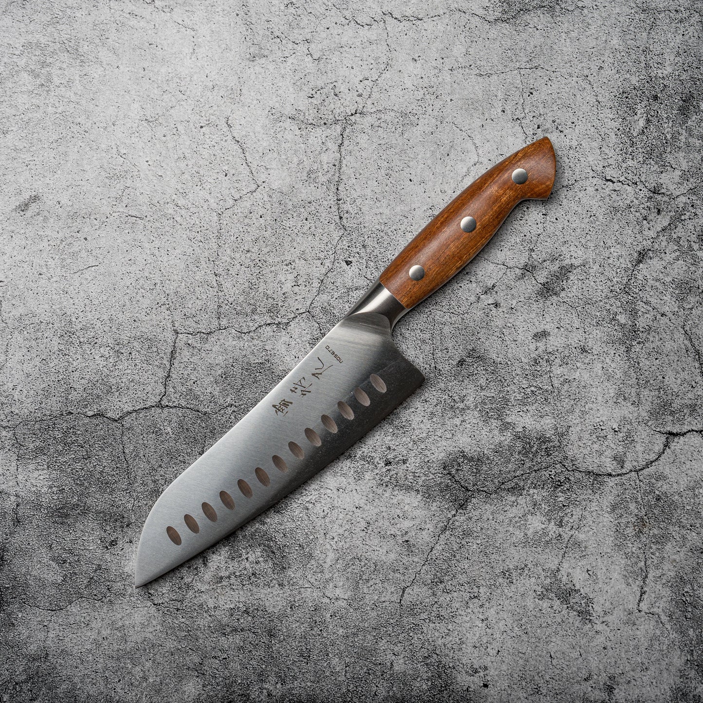Noseto Aka Santoku 180mm German Knife With Red Wood Handle