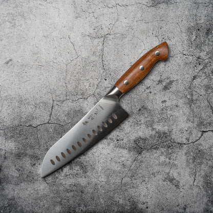 Noseto Aka Santoku 180mm German Knife With Red Wood Handle
