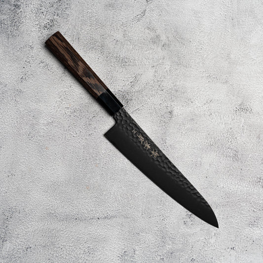 Sakai Takayuki Gyuto 210 mm Kurokage VG10 martelé revêtement en téflon poignée wengé