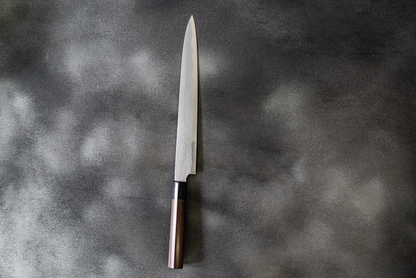 Couteau japonais Jikko White Steel n° 2 Sujihiki, manche Shitan, 240 mm
