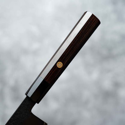 Noseto Arai Kiritsuke 210mm 3 Layers Black Dyeing MD606 Powder Steel Core with Octagonal Ebony and Buffalo Horn