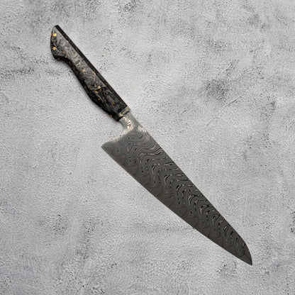 Noseto Mare Gyuto 210mm 67 Layers Au-10 Damascus Carbon Fiber Resin Handle