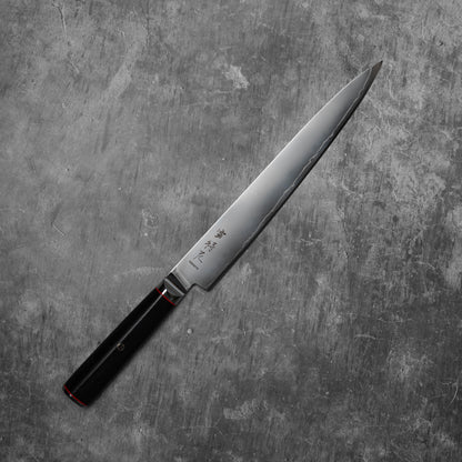 Couteau de chasse Noseto Sumi 240 mm Sujihiki 3 couches en acier composite VG-10, noyau en acier, manche en fibre de verre G-10