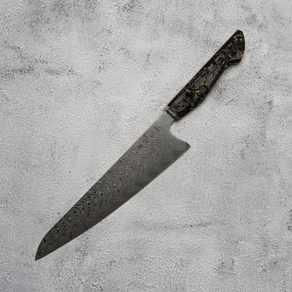 Noseto Mare Gyuto 210mm 67 Layers Au-10 Damascus Carbon Fiber Resin Handle