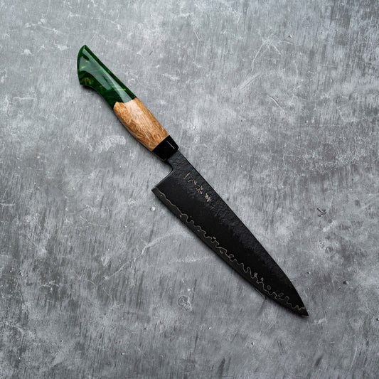 Noseto Arai Gyuto 210mm 3 Layers Black Dyeing MD606 Powder Steel Core with Resin and Stabilization Wood